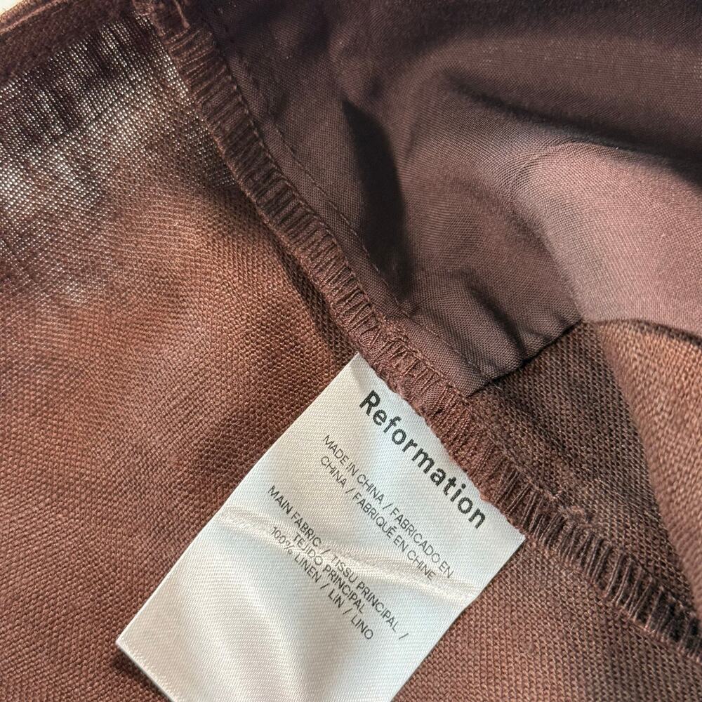 Reformation Brown Sansa Linen crop top tank size XL - Picture 6 of 7